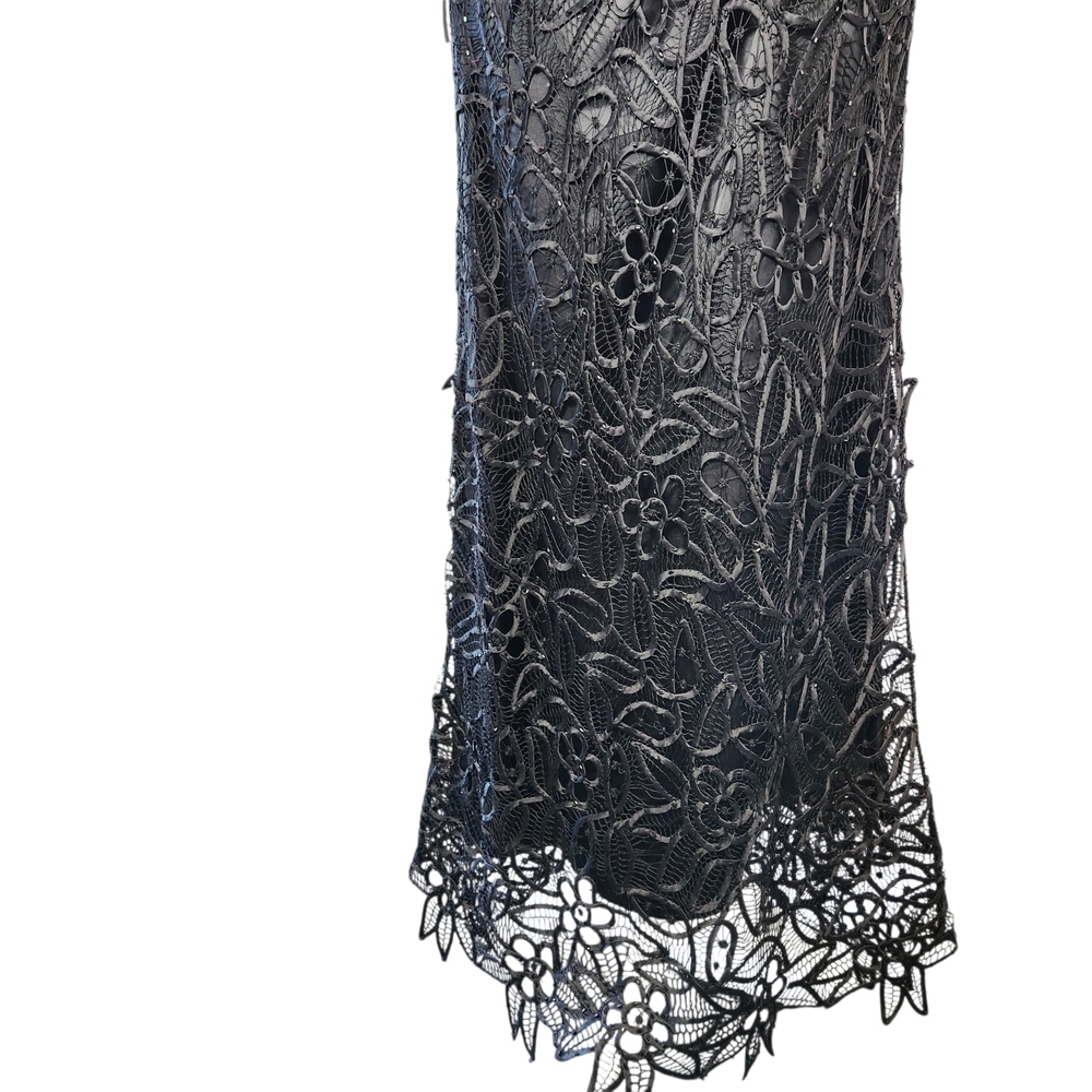 Vintage Silken Poetry 100% Silk Hand Crocheted Beaded Lace Maxi Skirt & Top Set - Picture 14 of 16